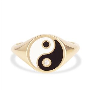 Mejuri 14k Yin Yang Pinky Ring Size 3